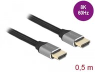 Delock Ultra nagy sebességű HDMI kábel 48 Gbps 8K 60 Hz szürke 0,5 m tanúsítvánnyal