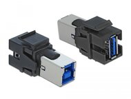 Delock Keystone modul, USB 3.0 A-csatlakozóhüvely > USB 3.0 B-csatlakozóhüvely, fekete