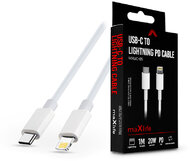 Maxlife USB Type-C - Lightning adat- és töltőkábel 1 m-es vezetékkel - Maxlife MXUC-05 USB-C to Lightning PD3.0 Cable - 20W - fehér