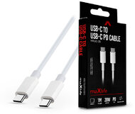 Maxlife Type-C - Type-C adat- és töltőkábel 1 m-es vezetékkel - Maxlife MXUC-05 USB-C to USB-C PD3.0 Cable - 20W - fehér