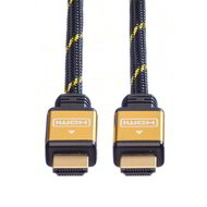 ROLINE Kábel HDMI + Ethernet, M/M, 15 m, fekete/arany