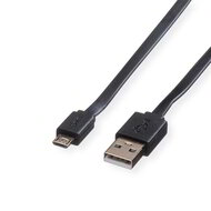 ROLINE Kábel USB 2.0, A-MicroB, M/M, 1m, fekete