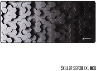 Sharkoon Egérpad - Skiller SGP30 XXL HEX (900 x 400 x, 2,4 mm; varrott szélek; fekete)