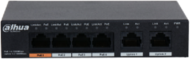 Dahua PFS3006-4GT-60-V2 1x 100/1000(Hi-PoE/PoE+/PoE)+3x 100/1000(PoE+/PoE)+2x gigabit uplink, 60W PoE switch