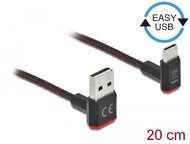 Delock EASY-USB 2.0 kábel A-típusú csatlakozódugó - USB Type-C csatlakozódugó, ívelt felfelé / lefe