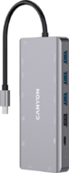 Canyon CNS-TDS12 13 in 1 USB C hub, with 2*HDMI, 3*USB3.0: support max. 5Gbps, 1*USB2.0: support max. 480Mbps, 1*PD: support max 100W PD, 1*VGA,1* Type C data, 1*Glgabit Ethernet, 1*3.5mm audio jack, cable 15cm, Aluminum alloy housing DarK gray