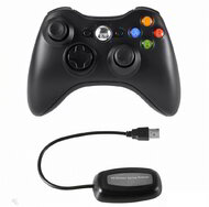 PRC vezeték nélküli Xbox 360/PC USB adapterrel fekete kontroller