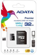 ADATA 32GB microSDHC UHS-I Class10 (R/W: 80/10 MB/s) + adapter - AUSDH32GUICL10-RA1