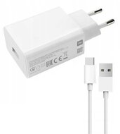 XIAOMI hálózati töltő USB aljzat (5V / 3000 mA, 30W, gyorstöltés támogatás + Type-C kábel) FEHÉR