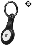 SPIGEN VALENTINUS kulcstartó (rozsdamentes acél, és valódi bőr) Apple AirTag FEKETE