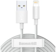 BASEUS WISDOM adatkábel és töltő 2 db (USB - lightning 8pin, 150cm, 20W, PD gyorstöltés támogatás) FEHÉR