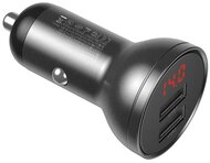 BASEUS autós töltő 2 USB aljzat (5V / 4800mA, 24W, gyorstöltés támogatás, LED kijelző) SZÜRKE