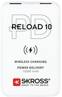SKROSS RELOAD 10 QI vésztöltő 2 USB / Type-C aljzat (10000 mAh, 5V / 2400mA, 10W, gyorstöltés támogatás + kábel) FEHÉR
