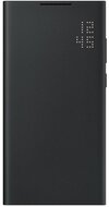 SAMSUNG Galaxy S22 Ultra 5G tok álló (aktív FLIP, oldalra nyíló, bankkártya tartó, LED kijelző) FEKETE