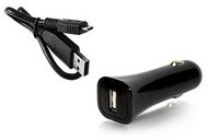 ALCATEL autós töltő USB aljzat (5V / 1000mA + DC53 microUSB kábel) FEKETE