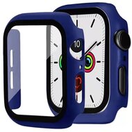 Apple Watch Series 7 Műanyag keret (BUMPER, ütésálló + kijelzővédő üveg) SÖTÉTKÉK