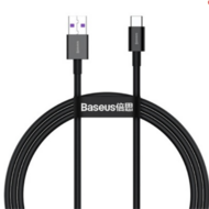 BASEUS CAFULE adatkábel és töltő (USB - Type-C, 66W, gyorstöltés támogatás, 100cm, törésgátló) FEKETE