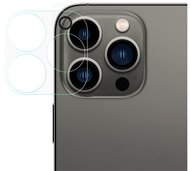 Apple iPhone 13 Pro Max Kameravédő üveg (2.5D lekerekített szél, karcálló, 9H, teljes fedés) ÁTLÁTSZÓ