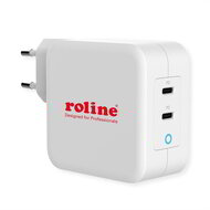ROLINE Fali töltő, 2x USB3.0, Type-C, 100W, GaN, fehér