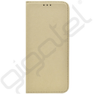 Samsung Galaxy A03 Tok álló, bőr hatású (FLIP, oldalra nyíló, asztali tartó funkció, rombusz minta) ARANY