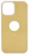 Apple iPhone 13 Pro Szilikon telefonvédő (műanyag belső, csillogó hátlap, logo kivágás) ARANY