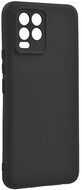 Realme 8 Szilikon telefonvédő (matt, mikrofiber plüss karcolásmentesítő belső, prémium) FEKETE