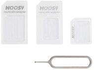 NOOSY SIM adapter (Nano SIM kártyát Micro SIM és normál méretű kártyára alakítja át, kártya kiemelő) FEHÉR