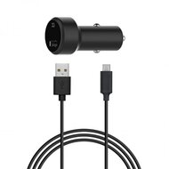 XQISIT autós töltő USB aljzat (5V / 2400mA, gyorstöltés támogatás + microUSB kábel) FEKETE