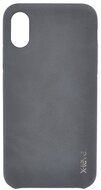 X-LEVEL műanyag telefonvédő (bőr hatású hátlap) FEKETE