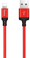HOCO X14 adatátviteli kábel és töltő (USB - lightning 8pin, gyorstöltés támogatás, 100cm, cipőfűző minta) PIROS