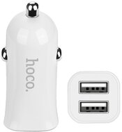 HOCO Z12 autós töltő 2 USB aljzat (5V / 2400mA, gyorstöltés támogatás) FEHÉR