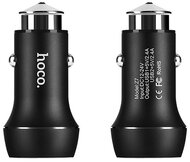 HOCO Z7 autós töltő 2 USB aljzat (5V / 2400mA, gyorstöltés támogatás) FEKETE