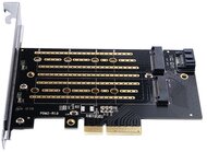 Orico PCI-E bővítőkártya - PDM2 /36/ (PCI-E 3.0 x4, Kimenet: M.2 NVMe, Max.: 2x 2TB, M-key/B-key)