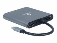 Gembirds A-CM-COMBO6-01 Multi Port Adapter USB Type C 6in1 Hub3.1 HDMI VGA PD card reader stereo audio space grey