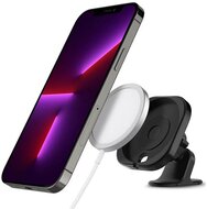 SPIGEN MAG FIT autós tartó (ragasztható, műszerfalra, 360°-ban forgatható, Magsafe rögzítés) FEKETE