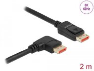 Delock DisplayPort kábel egyenes csatlakozódugóval - jobbra néző csatlakozódugóval 8K 60 Hz 2 m