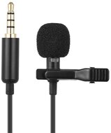 Mikrofon (Lavalier JH-043, 3.5mm jack, csíptethető, zajszűrő, 145cm vezeték, előadáshoz) FEKETE