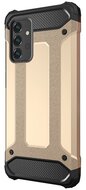 Samsung Galaxy A72 4G Defender műanyag telefonvédő (közepesen ütésálló, légpárnás sarok, szilikon belső, fémhatás) ARANY
