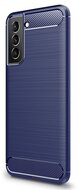 Szilikon telefonvédő (közepesen ütésálló, légpárnás sarok, szálcsiszolt, karbon minta) Samsung Galaxy S22 Plus 5G SÖTÉTKÉK