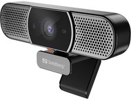 Sandberg Webkamera - All-in-1 Webcam 2K (2560x1440 képpont, 4 Megapixel, 30 FPS, USB 2.0, univerzális csipesz, mikrofon)