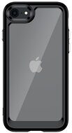 Apple iPhone 7,8,SE Műanyag telefonvédő (szilikon keret, közepesen ütésálló, átlátszó hátlap) FEKETE