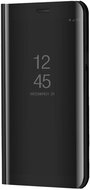 Samsung Galaxy S22 Ultra 5G Tok álló (aktív FLIP, oldalra nyíló, asztali tartó funkció, tükrös felület, Mirror View Case) FEKETE