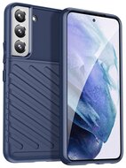Samsung Galaxy S22 Plus 5G Szilikon telefonvédő (közepesen ütésálló, csíkos, dombor minta) SÖTÉTKÉK