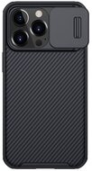 NILLKIN CAMSHIELD PRO MAGNETIC Apple iPhone 13 Pro műanyag telefonvédő (közepesen ütésálló, kamera védelem, fémlemez, csíkos) FEKETE