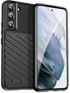 Samsung Galaxy S22 Plus 5G Szilikon telefonvédő (közepesen ütésálló, csíkos, dombor minta) FEKETE
