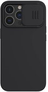 NILLKIN CAMSHIELD SILKY Apple iPhone 13 Pro szilikon telefonvédő (matt, mikrofiber plüss belső, kamera védelem, környezetbarát) FEKETE