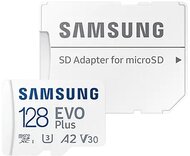 SAMSUNG MEMÓRIAKÁRTYA TransFlash 128GB (microSDXC EVOPlus Blue - Class 10, UHS-1) + SD adapter