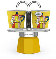Bialetti mini Express Lichtenstein 2 személyes kávéfőző szett sárga (1405/MR)