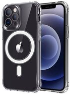 4-OK Apple iPhone 13 Pro műanyag telefonvédő (szilikon keret, közepesen ütésálló, Magsafe rögzítésű) ÁTLÁTSZÓ