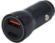 4-OK autós töltő USB aljzat / Type-C aljzat (4.5V / 5000mA, 20W, PD gyorstöltés támogatás) FEKETE